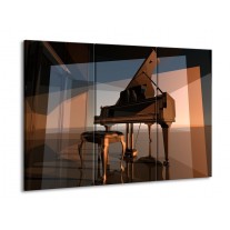 Canvas schilderij Piano | Bruin, Grijs | 90x60cm 3Luik