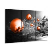 Glas schilderij Design | Oranje, Grijs, Zwart | 90x60cm 3Luik