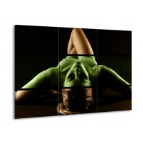 Glas schilderij Lichaam | Groen, Bruin, Zwart | 90x60cm 3Luik