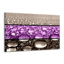 Canvas schilderij Druppels | Paars, Grijs | 140x90cm 1Luik