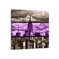 Glas schilderij Modern | Paars, Grijs | 70x70cm 1Luik