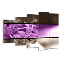 Glas schilderij Orchidee | Paars, Grijs, Zwart | 150x100cm 5Luik