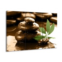 Glas schilderij Spa | Bruin, Groen, Wit | 90x60cm 3Luik