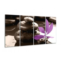 Glas schilderij Spa | Zwart, Paars, Wit | 160x80cm 4Luik