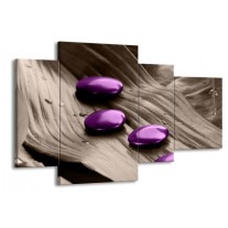 Glas schilderij Spa | Paars, Grijs | 120x75cm 4Luik