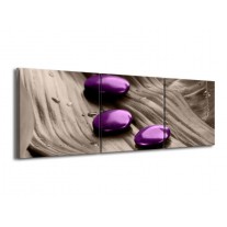 Glas schilderij Spa | Paars, Grijs | 150x50cm 3Luik
