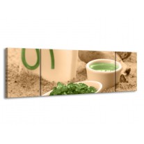 Glas schilderij Spa | Groen, Bruin | 170x50cm 3Luik