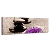 Glas schilderij Spa | Paars, Grijs, Zwart | 170x50cm 3Luik