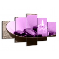 Glas schilderij Spa | Paars, Grijs | 150x80cm 5Luik