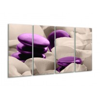 Glas schilderij Spa | Paars, Grijs | 160x80cm 4Luik