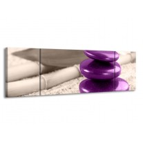 Glas schilderij Spa | Paars, Grijs | 170x50cm 3Luik