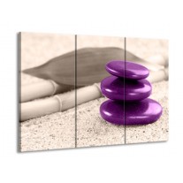 Glas schilderij Spa | Paars, Grijs | 90x60cm 3Luik