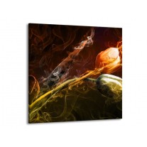 Glas schilderij Tulp | Oranje, Groen, Geel | 50x50cm 1Luik