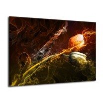 Glas schilderij Tulp | Oranje, Groen, Geel | 70x50cm 1Luik