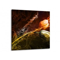 Canvas schilderij Tulp | Oranje, Groen, Geel | 70x70cm 1Luik