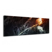 Glas schilderij Tulp | Grijs, Geel | 150x50cm 3Luik