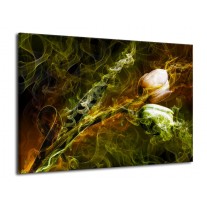 Glas schilderij Tulp | Groen, Geel | 70x50cm 1Luik