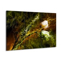 Canvas schilderij Tulp | Groen, Geel | 90x60cm 3Luik