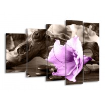 Glas schilderij Orchidee | Paars, Grijs | 150x100cm 5Luik