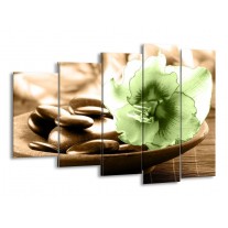 Canvas schilderij Orchidee | Groen, Bruin | 150x100cm 5Luik