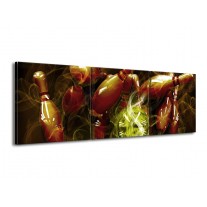Glas schilderij Spel | Bruin, Groen | 150x50cm 3Luik