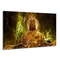 Glas schilderij Boeddha | Bruin, Groen | 165x100cm 3Luik