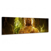 Glas schilderij Boeddha | Bruin, Groen | 170x50cm 3Luik