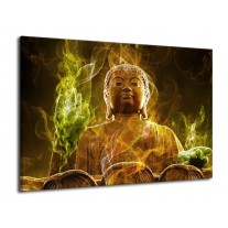 Glas schilderij Boeddha | Bruin, Groen | 70x50cm 1Luik
