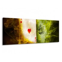 Glas schilderij Spel | Rood, Groen, Geel | 145x58cm 1Luik