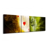 Glas schilderij Spel | Rood, Groen, Geel | 150x50cm 3Luik