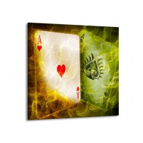 Glas schilderij Spel | Rood, Groen, Geel | 50x50cm 1Luik