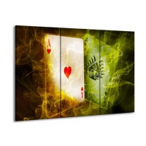 Glas schilderij Spel | Rood, Groen, Geel | 90x60cm 3Luik