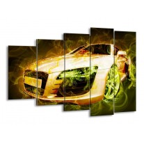 Glas schilderij Audi | Bruin, Groen | 150x100cm 5Luik