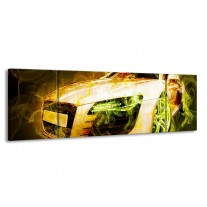 Glas schilderij Audi | Bruin, Groen | 170x50cm 3Luik