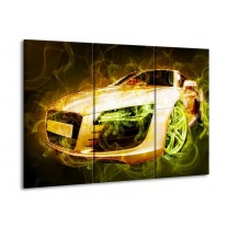 Glas schilderij Audi | Bruin, Groen | 90x60cm 3Luik