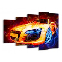 Glas schilderij Audi | Rood, Blauw, Rood | 150x100cm 5Luik