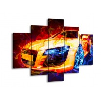 Glas schilderij Audi | Rood, Blauw, Rood | 150x105cm 5Luik