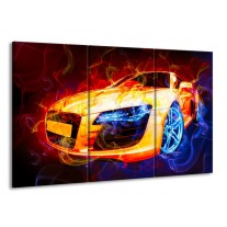 Canvas schilderij Audi | Rood, Blauw, Rood | 165x100cm 3Luik