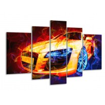 Glas schilderij Audi | Rood, Blauw, Rood | 170x100cm 5Luik