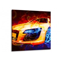 Glas schilderij Audi | Rood, Blauw, Rood | 70x70cm 1Luik