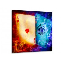 Glas schilderij Spel | Rood, Blauw, Rood | 70x70cm 1Luik