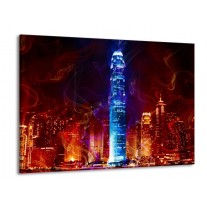 Glas schilderij Modern | Rood, Blauw, Rood | 100x70cm 1Luik