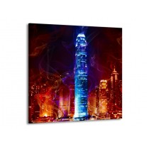 Glas schilderij Modern | Rood, Blauw, Rood | 50x50cm 1Luik