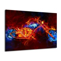 Glas schilderij Motor | Rood, Blauw, Rood | 70x50cm 1Luik