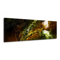 Glas schilderij Tulp | Groen, Geel, Zwart | 120x40cm 3Luik