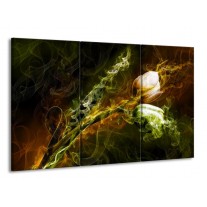 Glas schilderij Tulp | Groen, Geel, Zwart | 165x100cm 3Luik