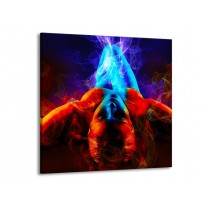 Glas schilderij Kunst | Rood, Blauw, Rood | 50x50cm 1Luik
