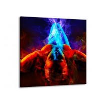 Glas schilderij Kunst | Rood, Blauw, Rood | 70x70cm 1Luik