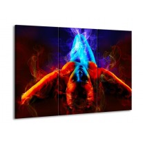 Glas schilderij Kunst | Rood, Blauw, Rood | 90x60cm 3Luik