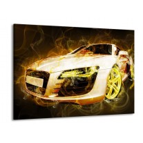 Glas schilderij Audi | Geel, Wit, Groen | 100x70cm 1Luik